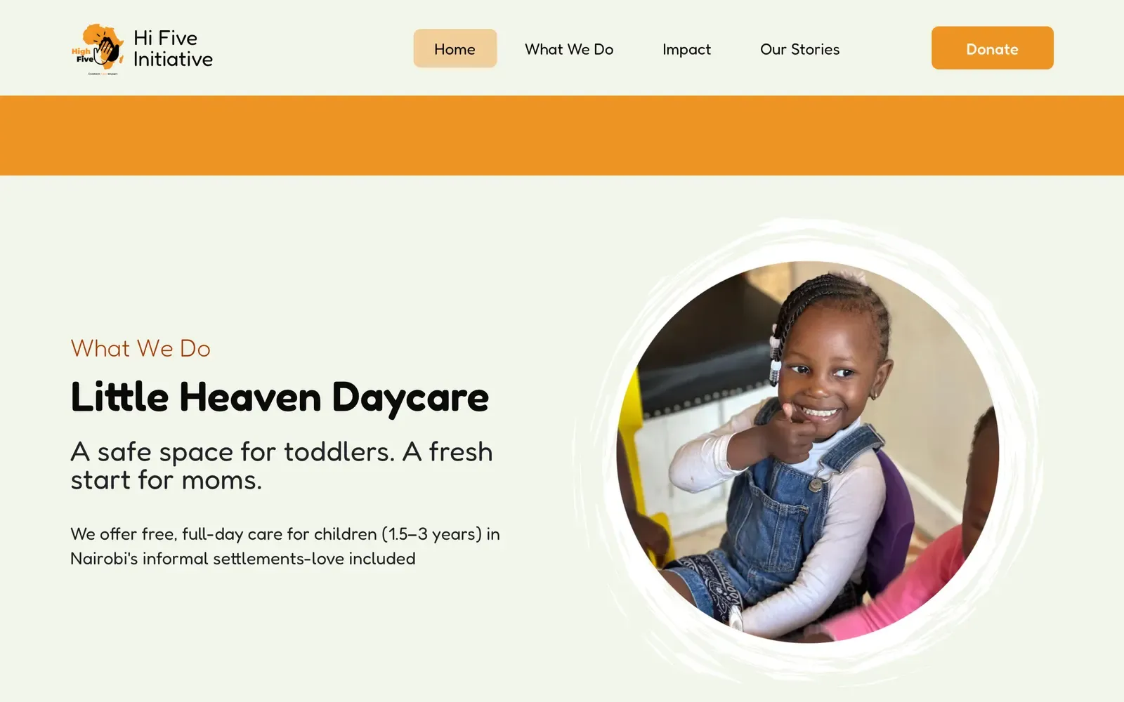 Hi Five Initiative - further down the home page